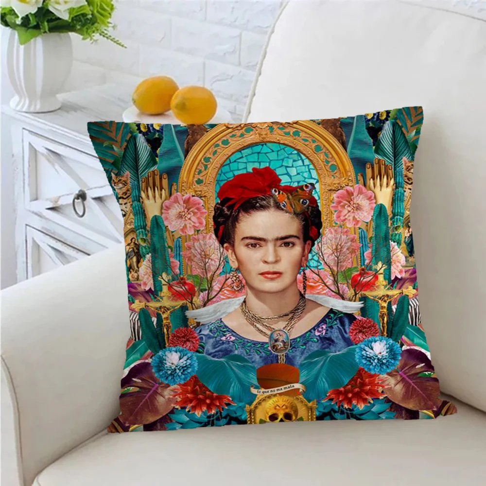 Poszewka na poduszkę F-kahlo 50x50 dekoracyjne poduszki na kanapę domu 45x45 poduszki obejmuje 40*40 40x40cm Salon prostokątny 60x40 włókienniczy