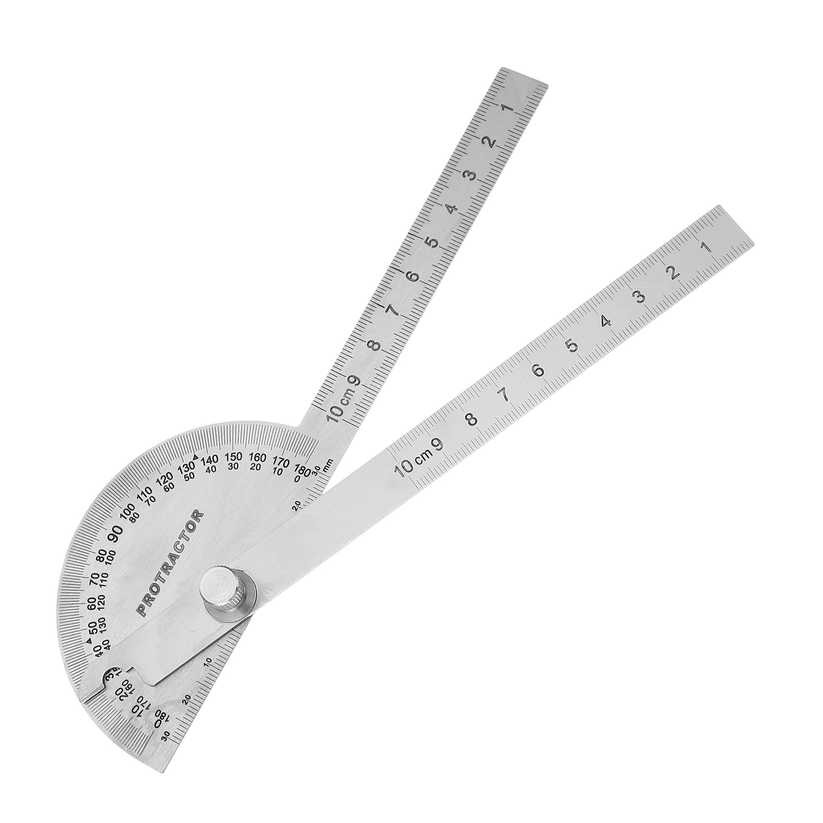 Stainless Steel Protractor 90x100mm Dual Arm Angle Ruler Locking Nut Measurement Woodworking Drafting Tools Art Supplies
