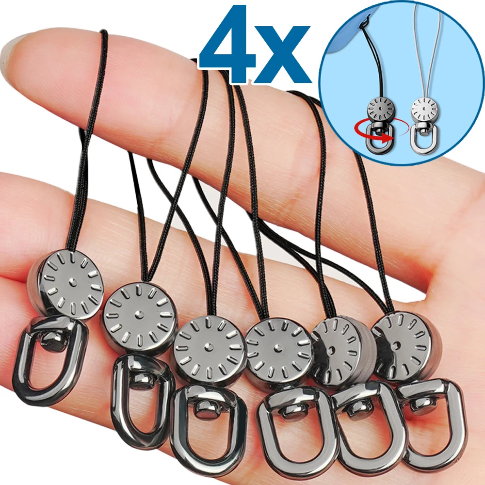 360 Degree Rotatable Metal Phone Lanyard Wrist Straps Multifunctional Short Rope Portable Keychain Earphone Anti-fall Pendant