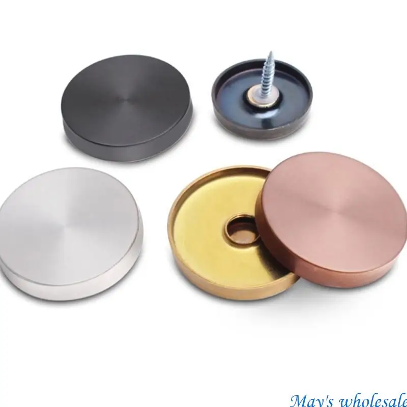 

40pcs Steel Mirror Screw Caps Decorative Fasteners Rustproof Screw Covers set for Bathroom Kitchen Ceiling art Crafts 448A