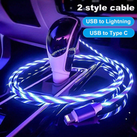 Streamer Charger Cable LED Light Up Lightning TypeC Cable USB Fast Charger Cord  for iPhone 14 13 12 11 Pro Max X XS iPad 9 mini