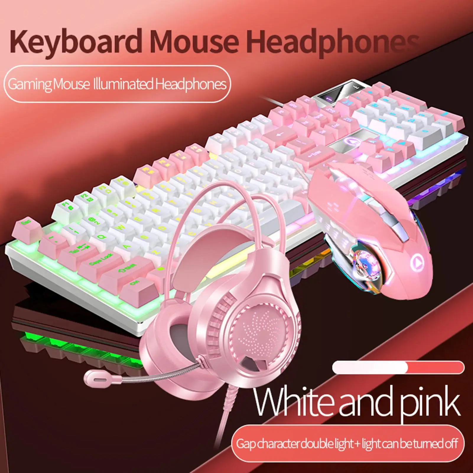 

104 Keys Wired Gaming Keyboard Color Matching Backlit Mechanical Feel Computer E-sports Peripherals For Desktop Laptop