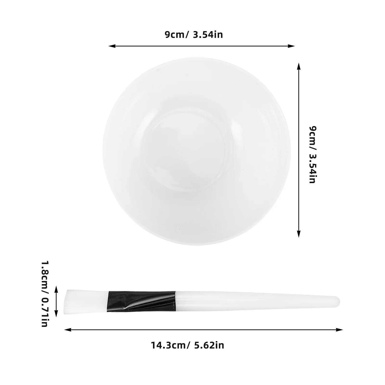 4Sets DIY Gesichtsmaske Schüssel Set 9cm Kunststoff Gesichtsmischschüssel Kit Beauty Tools Zubehör Hautpflegezubehör für Kosmetikerinnen