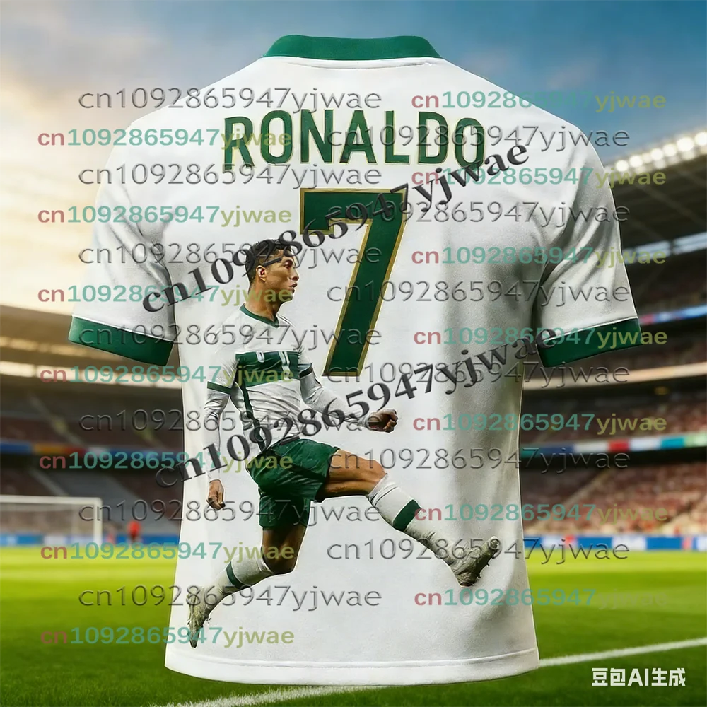 26 New Football Jersey 3D Printed NO.7 Ronaldo Boys Girls Training Women's Sports Breathable Short Sleeve Men's/Kids T-shirt Top view 5