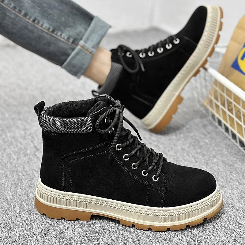 Winter Outdoor Men's Boots Fashion Platform Cowboy Ankle Boots for Men Casual Combat Boots Men's Waterproof Tactical Boots 2023