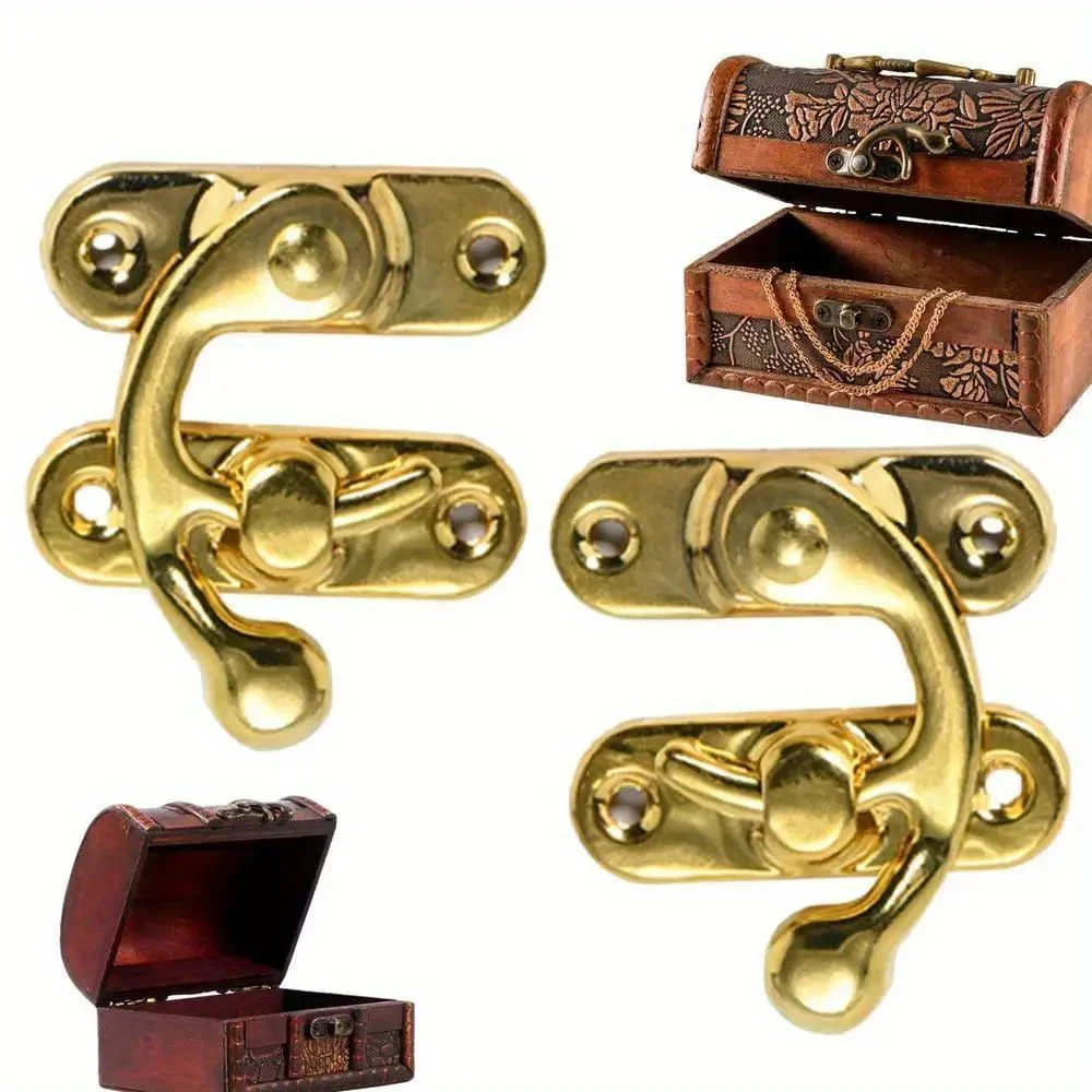 12pcs Wooden Box Toggle Latch Hasp Hook Lock Closure for Jewelry Chest Gift Wine Case Leather Bag Handbag Suitcase with Screw