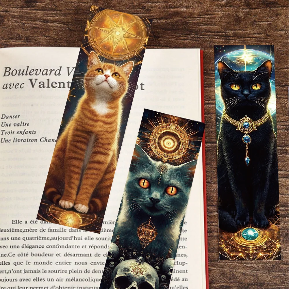 30pcs cat tarot bookmarks decorative reading books page markers paper cards creative gifts page markers diy bookmarks