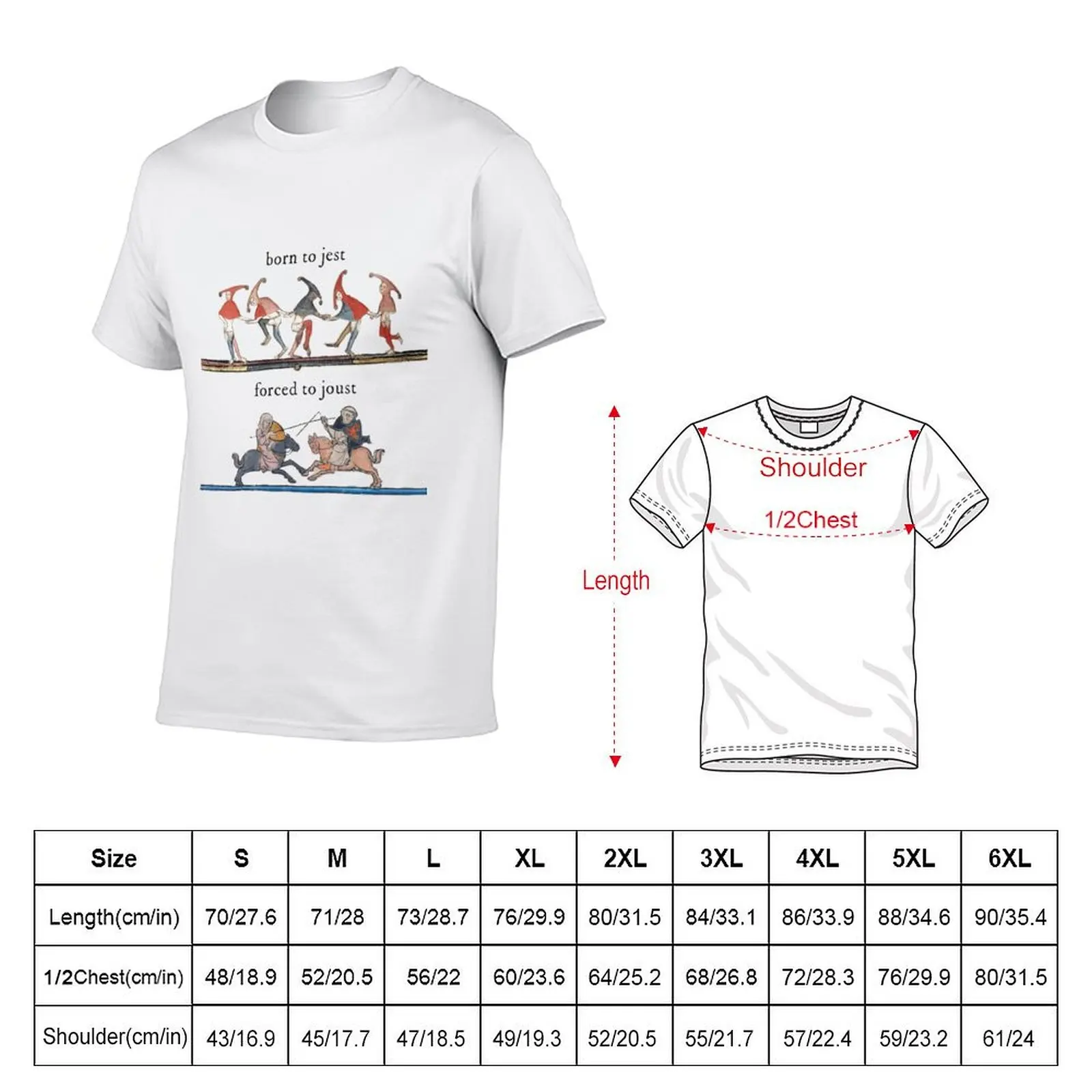 Born to Jest - Forced to Joust T-Shirt Big and Tall Crew Neck Tee