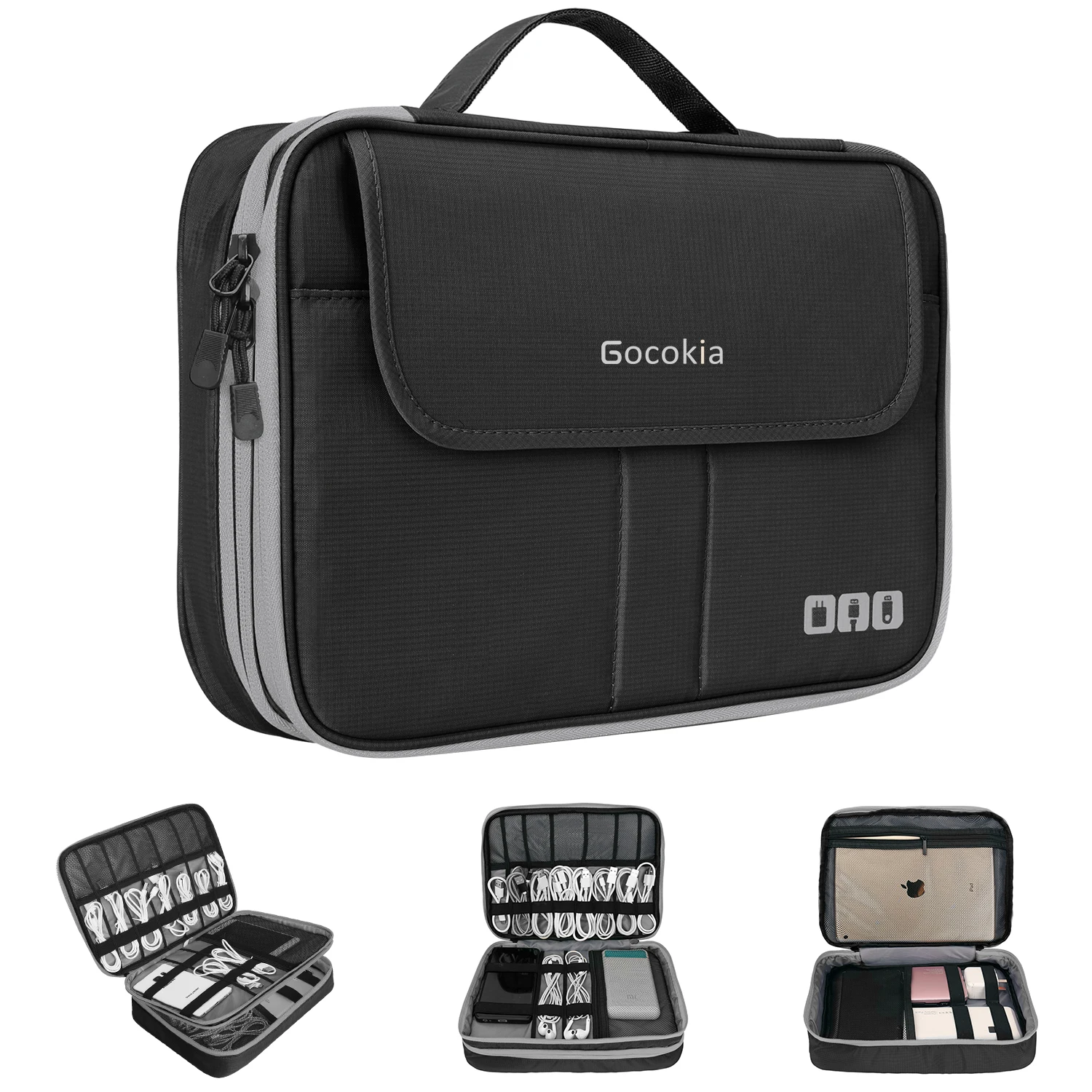 Cable Management Bag - Dubbele lagen grote capaciteit reizen elektronische