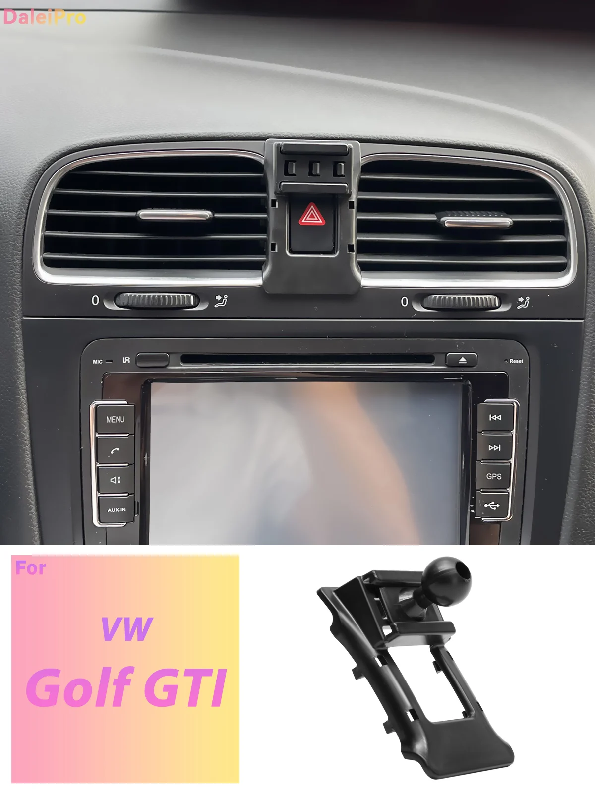 Maßgefertigte Magnetische Handyhalterung mit Luftstromkühlung für VW Golf GTI Variant MK6 2009-2012, 360° Drehbar ° Schwenkbare Telefonhalterungsbasis – Detail 1