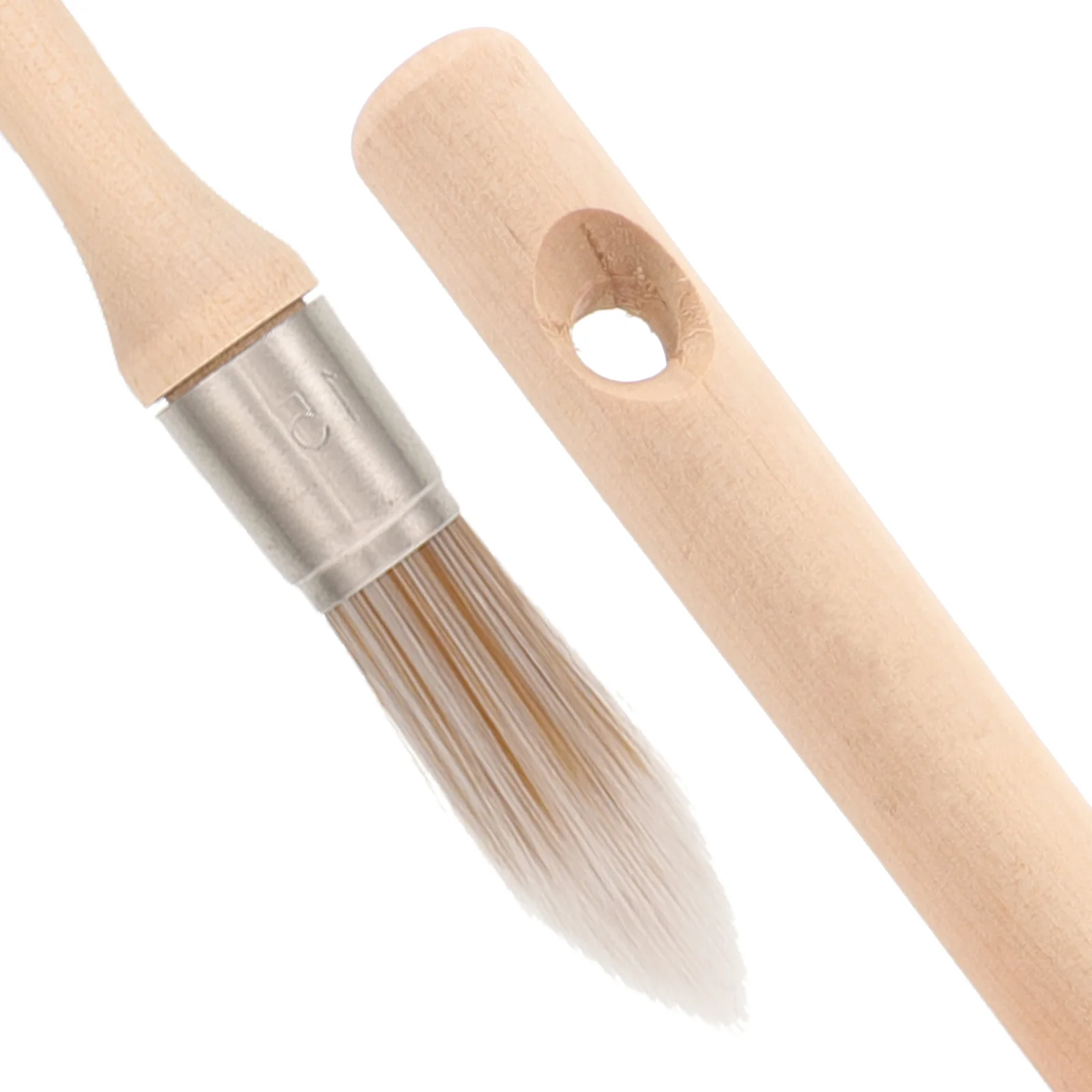 

Round Paint Brush Wooden Handle Small Portable Sturdy Useful Unique Design Wonderful Workmanship Ergonomic Grip