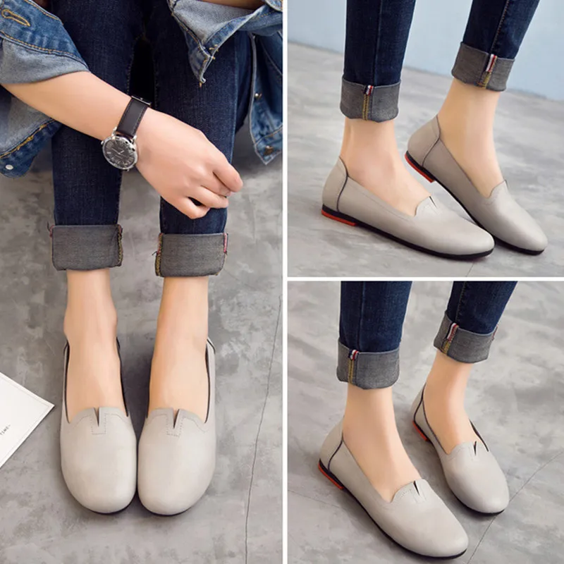 AIYUQI Women shoes spring 2024 new large size women shoes genuine leather casual sweet women flat shoes