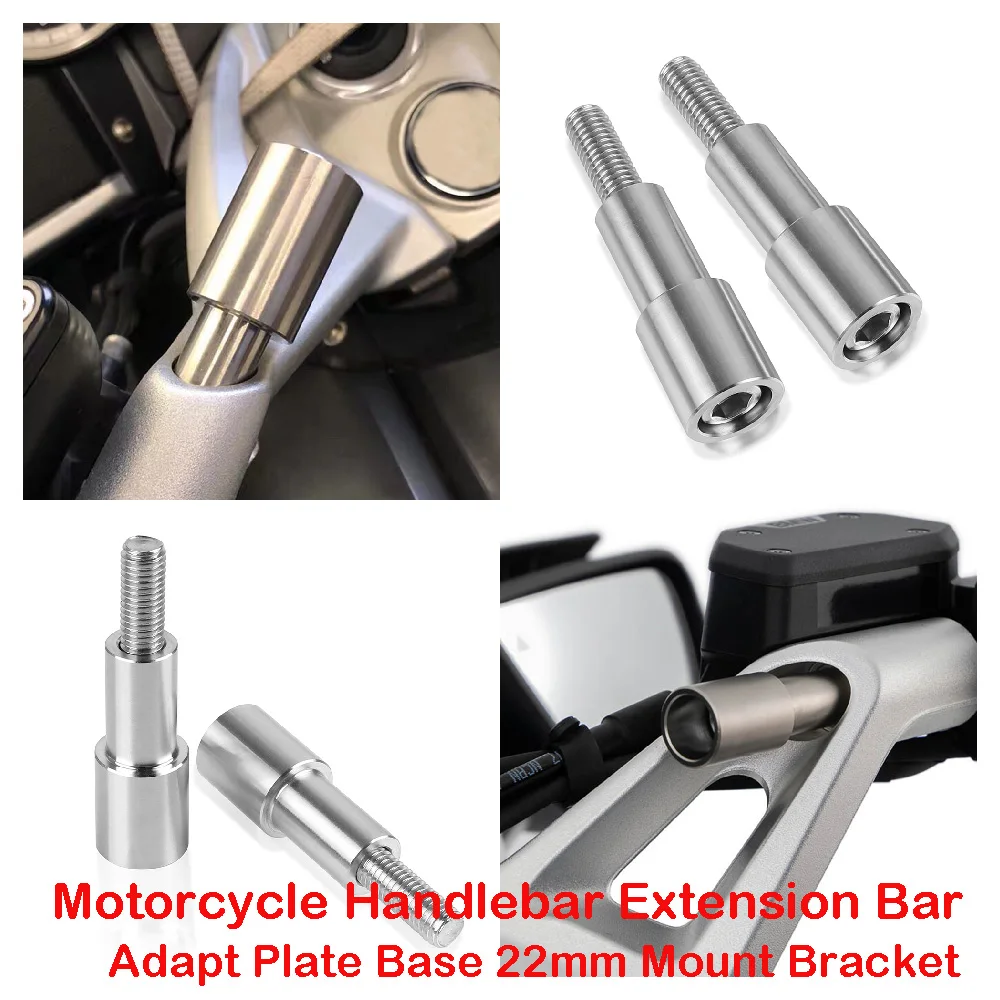 2PCS Fit for BMW R1300RT RT R1300 2025 Motorcycle Handlebar Extension Bar 22mm Adapter GPS Navigation & Smart Phone Base Bracket