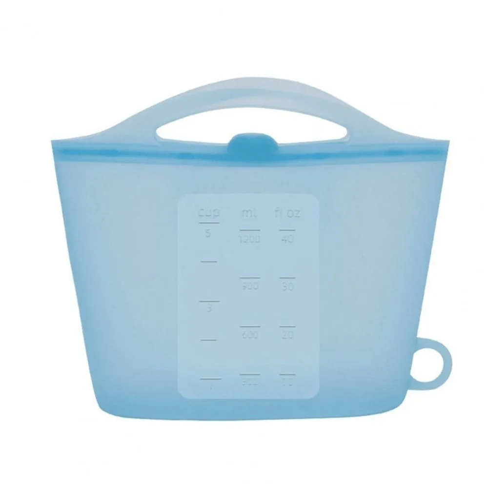 

1000/1200ml Fresh-keeping Bag Food-grade Silicone Portable Food Storage Bag Leakproof Reusable Cooler Bags Picnic