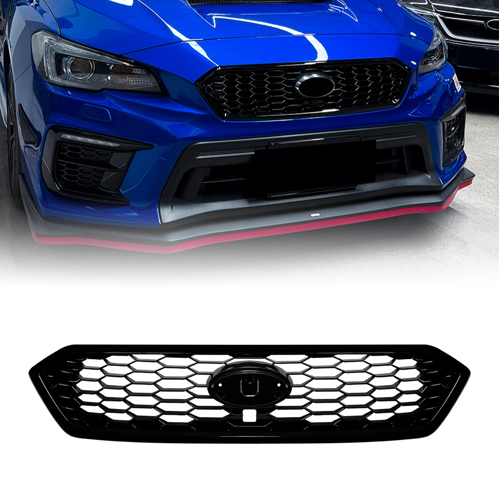 

Car Front Bumper Grille Racing Grill Hood Mesh Grid For Subaru WRX STI VA 2017 2018 2019 2020 2021