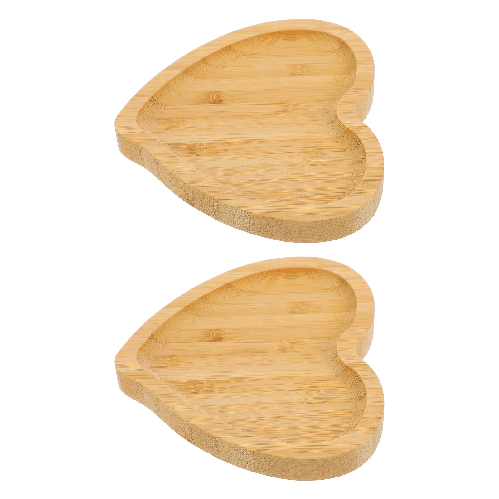 

2Pcs Heart Shaped Bamboo Wooden Tray Eco Friendly Food Serving Plate Snack Dish Fruit Bread Platter Home Restaurant