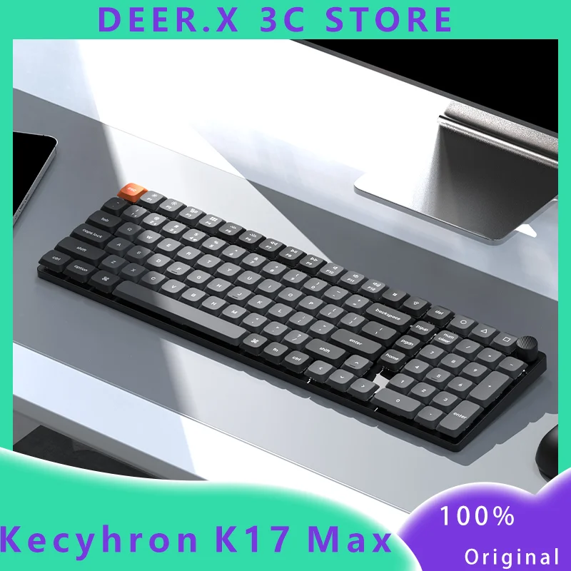 

Kecyhron K17 Max Customized Mechanical Keyboard Bluetooth Three Mode Dwarf Axis 103 Key Dual System Qmk Tablet Mac Keyboard