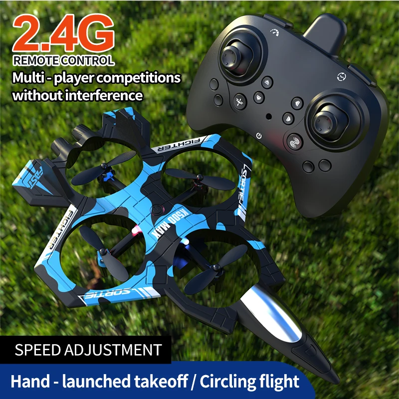 JCMO K500 Max Fighter Jet Quadcopter Drone Stunt Light RC Airplane Four Channels Hovering High Altitude Rolling Special Effects image 6