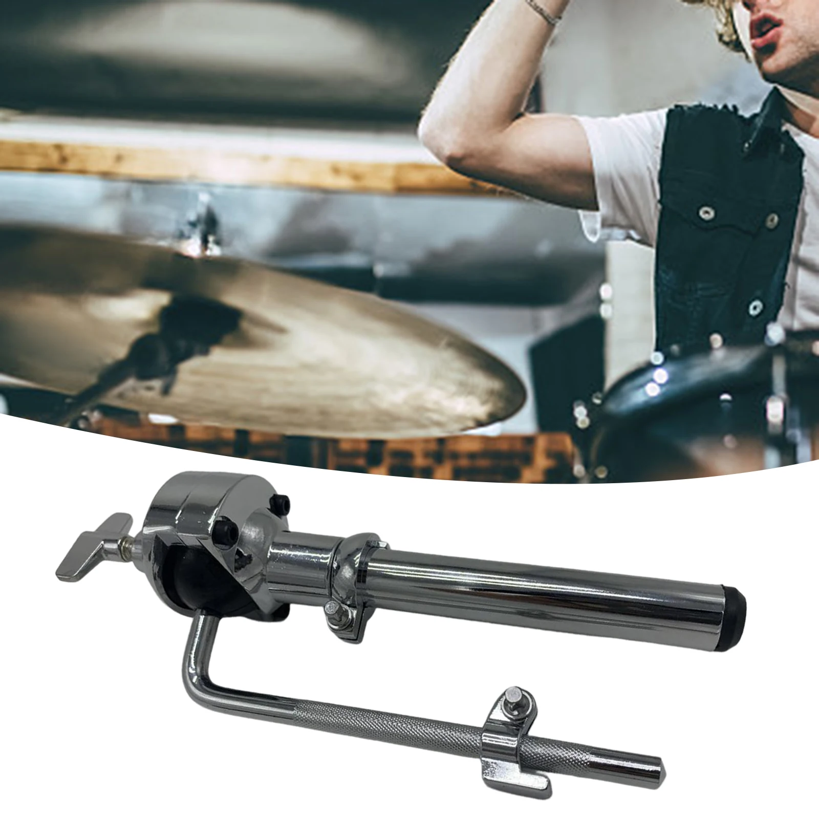 Drum Stand Holder Durable Heavy Duty Universal Attachment Short Drum Arm Stand Single Tom Holder Stand Mount for Cymbals Stand