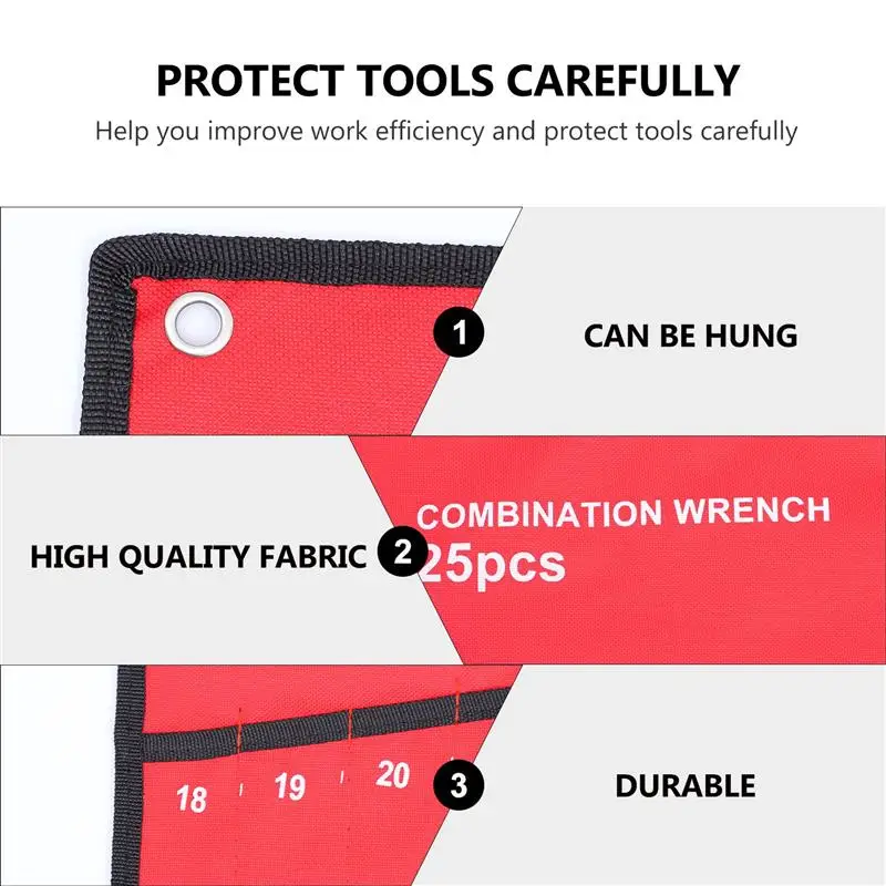 Imagem -05 - Multi-funcional Repair Wrench Roll Bolsa Armazenamento Bundle Bolsa Canvas Spanner Holder Durável Organizer Pouch