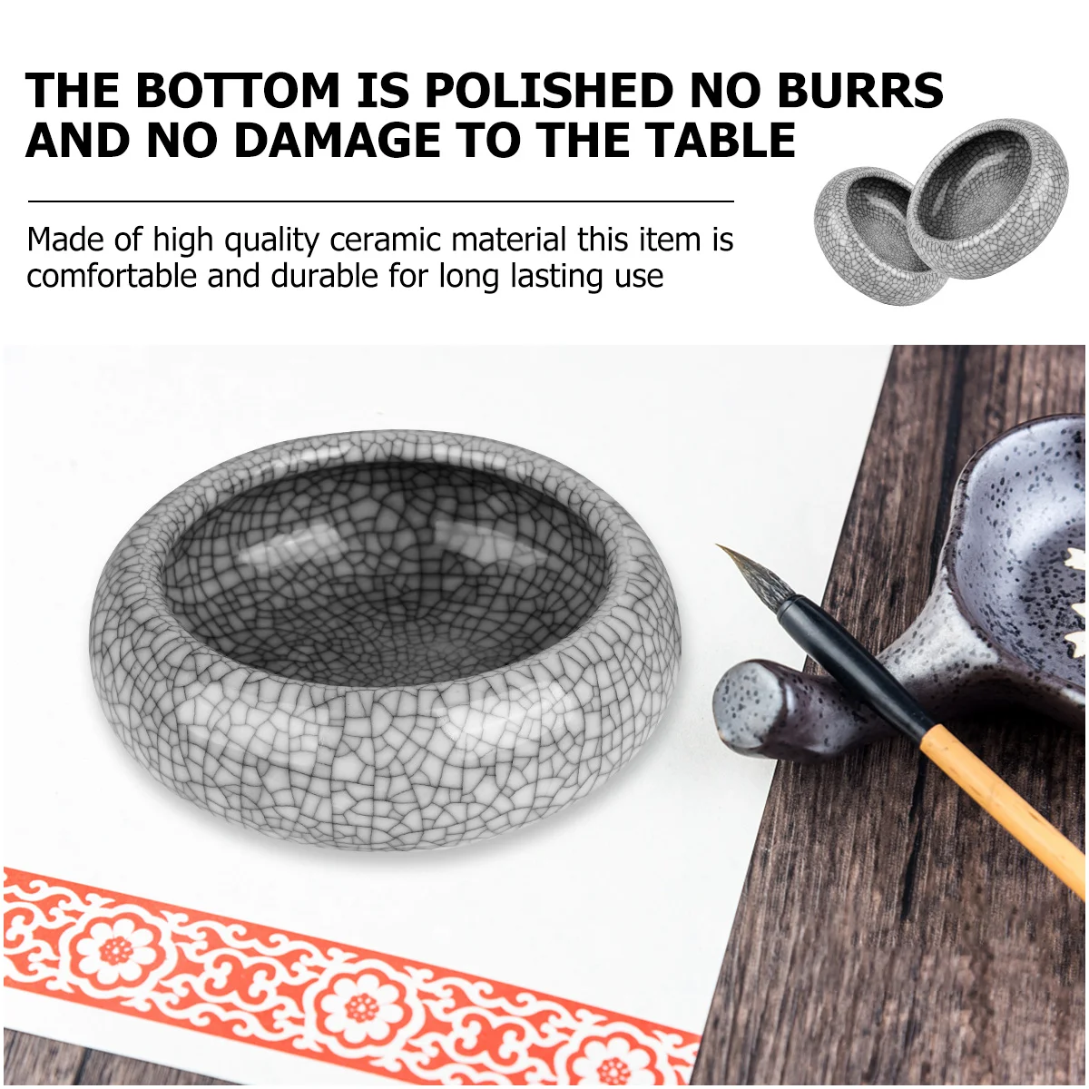 Ceramic Calligraphy Brush Washing Tool Simple Decorative Design Easy to Use Smooth Surface for Various Occasions