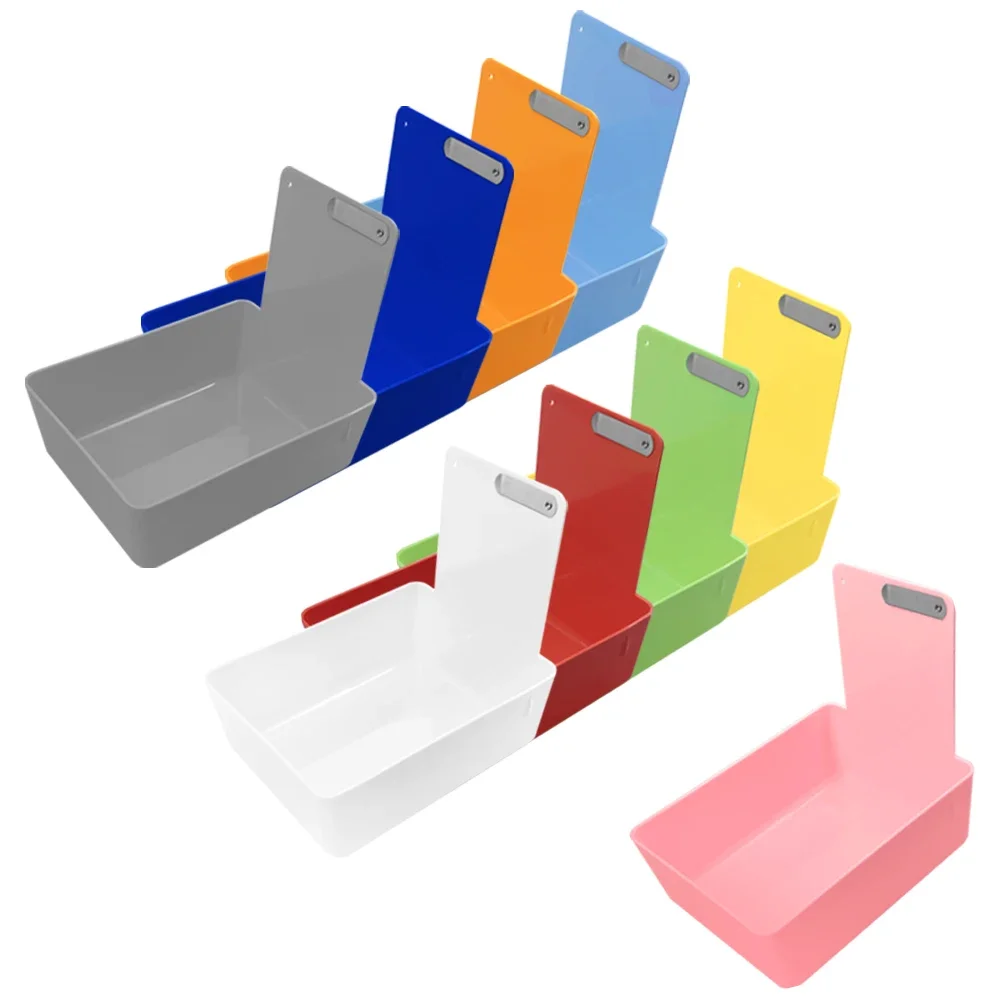 1pcs Dental Lab Storage Box Colourful ABS Plastic Work Tray With Clip Holder Turnover Box Durable Container Dentistry Tools