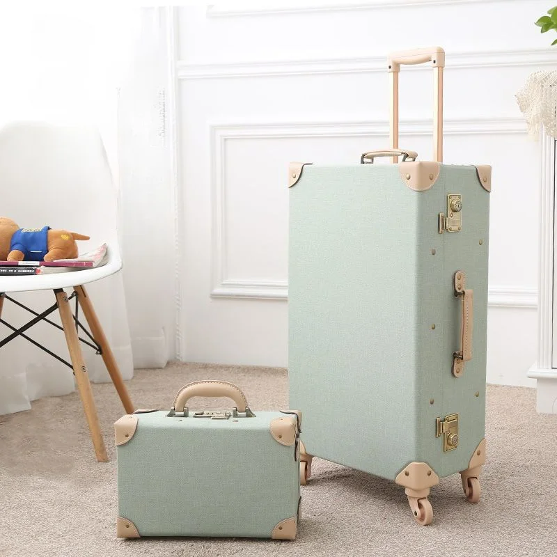 Travel Suitcase trolley luggage Retro rolling luggage set Women password cabin cosmetic luggage Travel Suitcase Set Universal