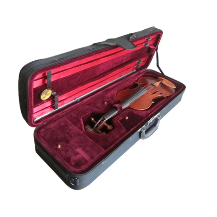 Violin Box 4/4 Pressure Resistant Violin 4/4 Canvas Box with Lock and Humidity Gauge Lightweight Shoulder Back Handheld