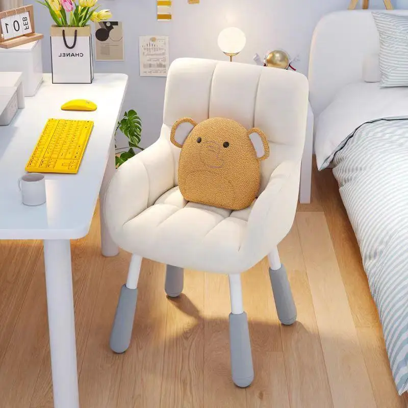 

Living Room Velvet Fabric Computer Chair Home Comfy Office Seat Girls Bedroom Lifting Dormitory Chair Backrest Makeup Chairs