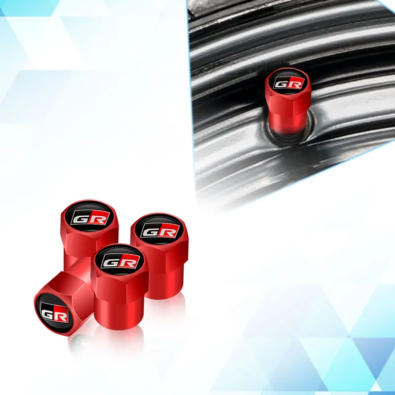 4Pcs Car Wheel Tire Valve Cover Cap Auto Accessories For Toyota GR Sport Logo Gazoo Racing Yaris Rav4 Corolla Hilux Car Styling