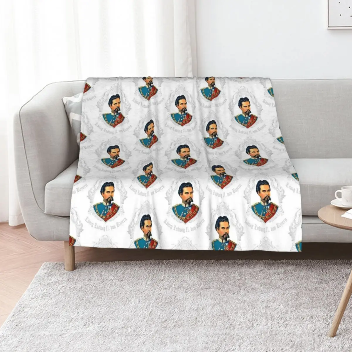 KING LUDWIG II OF BAVARIA Throw Blanket Luxury Thicken Plaid on the sofa Custom Plaid Cute decorative Blankets