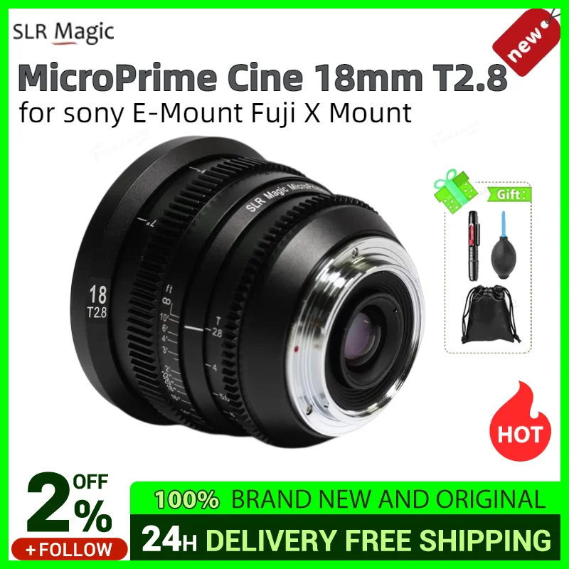 SLR Magic MicroPrime Cine 18mm T2.8 Lens  for sony E-Mount Fuji X Mount