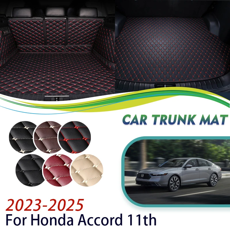 

For Honda Accord 11th MK1 2023 2024 2025 Car Rear Trunk Storage Pad Leather Trunk Mat Interior Dedicated Carpet Auto Accessories