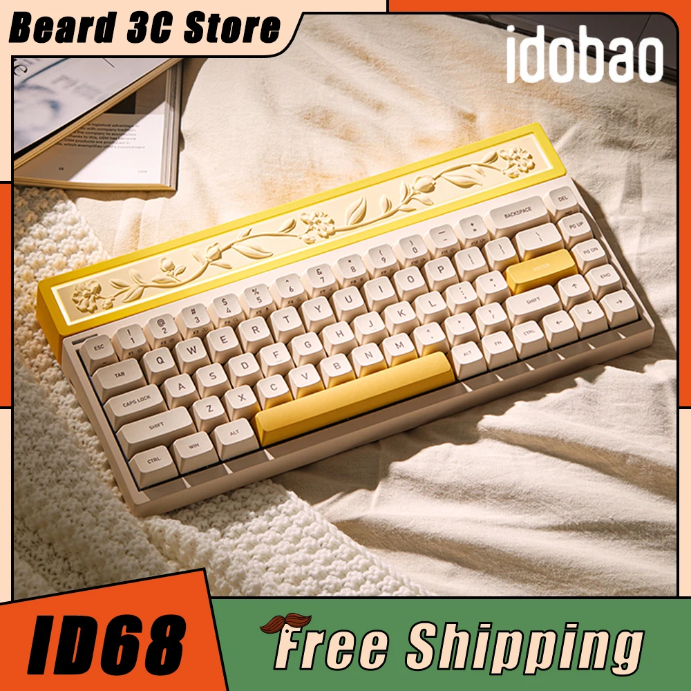 

Idobao ID68 Mechanical Keyboard Double Mode Customized Wireless Gaming Keyboard Aromatherapy Keyboard Hot Swap PC Accessories