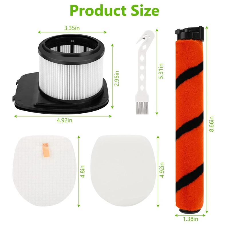 قطع غيار الفرشاة الرئيسية لمرشحات HEPA المتوافقة مع ملحقات المكنسة الكهربائية Shark IZ201UK IC300