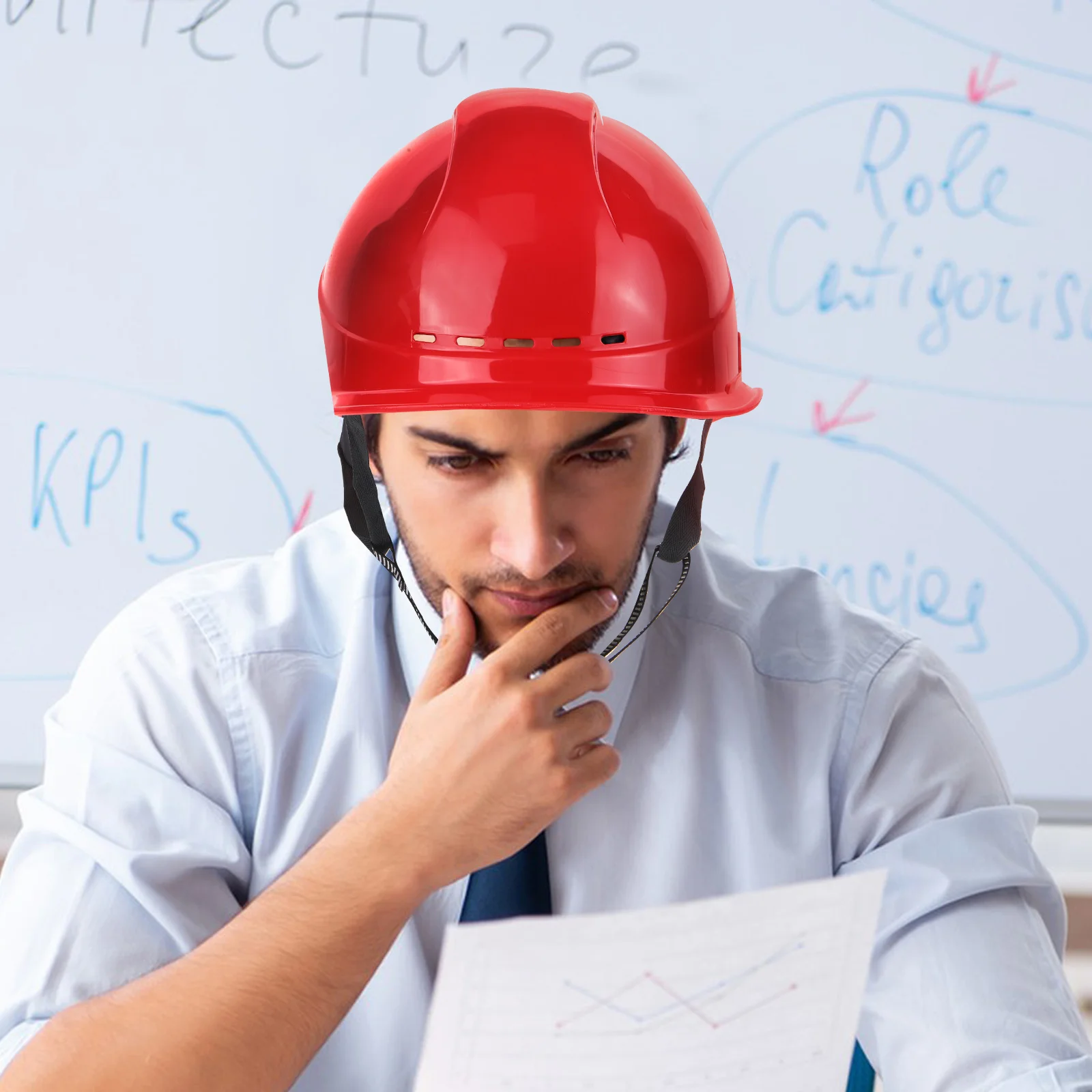 

Enhanced Thick Safety Construction Hard Hat Red Protective Ventilated Durable Abs Portable Workers Headgear