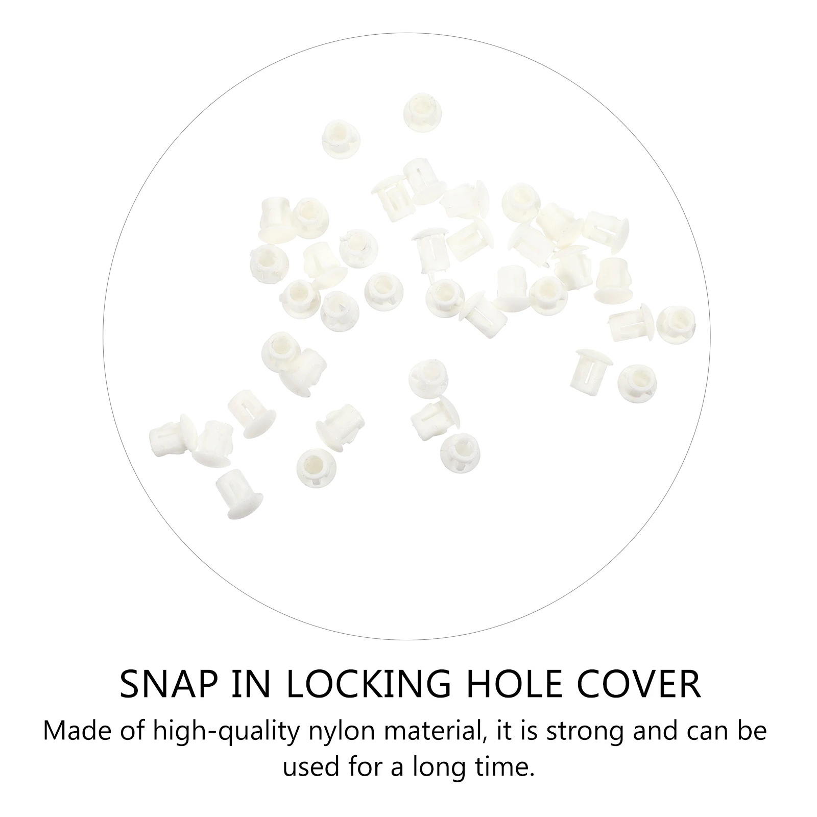 

100 Pcs Flame Retardant Nylon Hole Plugs Sturdy Furniture Covers Round PA66 Locking Hole Cover for Cable Management