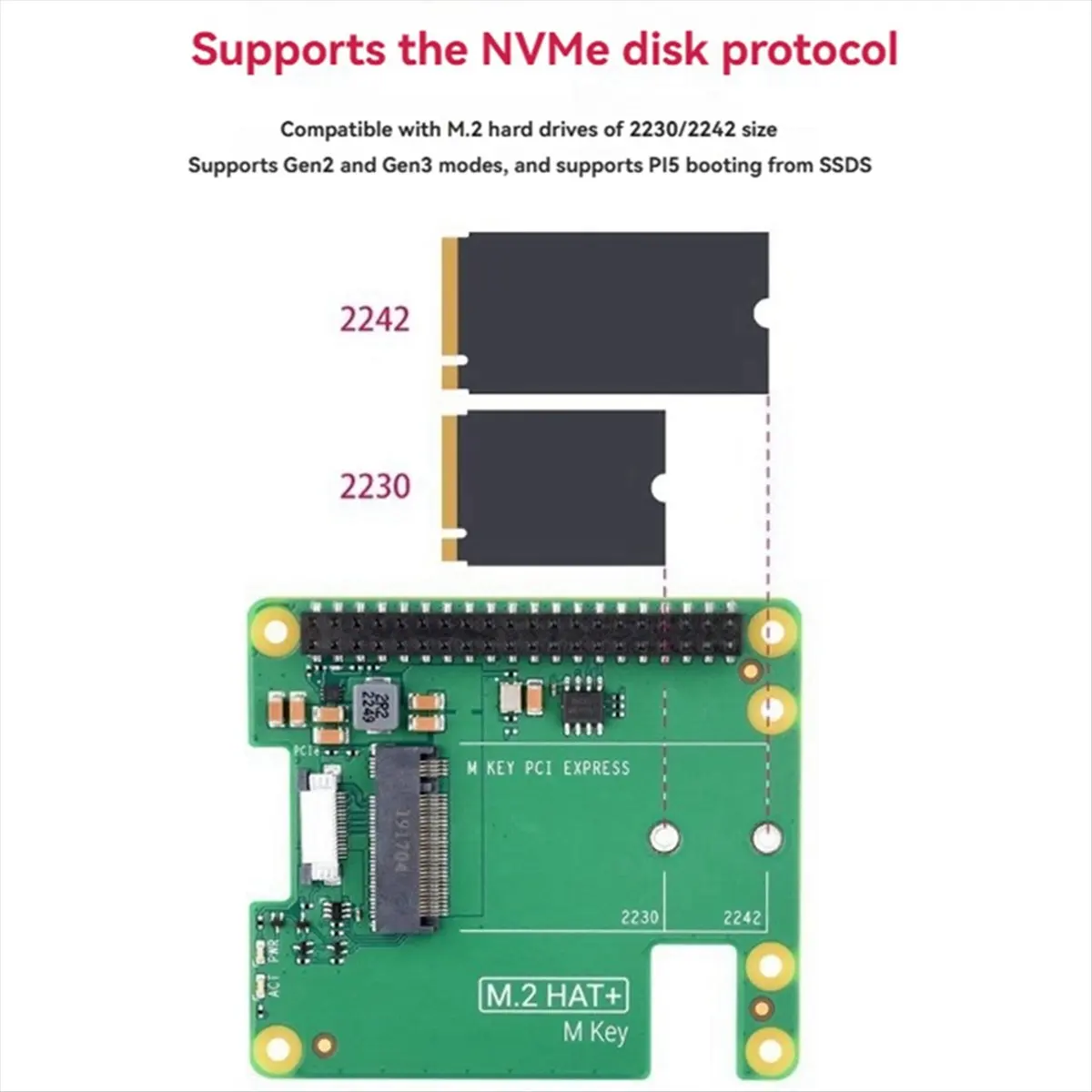 2026 جديد + لمجموعة SSD سعة 512 جيجابايت متوافقة مع PCIe Gen3 M.2 HAT+NVME SSD لـ 5 #4