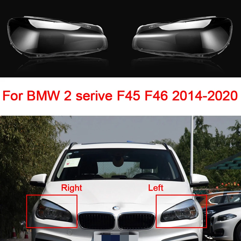 

For BMW 2Series 216i 218i 220i 225i F45/F46 2014-2020 Car Front Headlight Glass Headlamps Transparent Shell Headlight Cover Lens