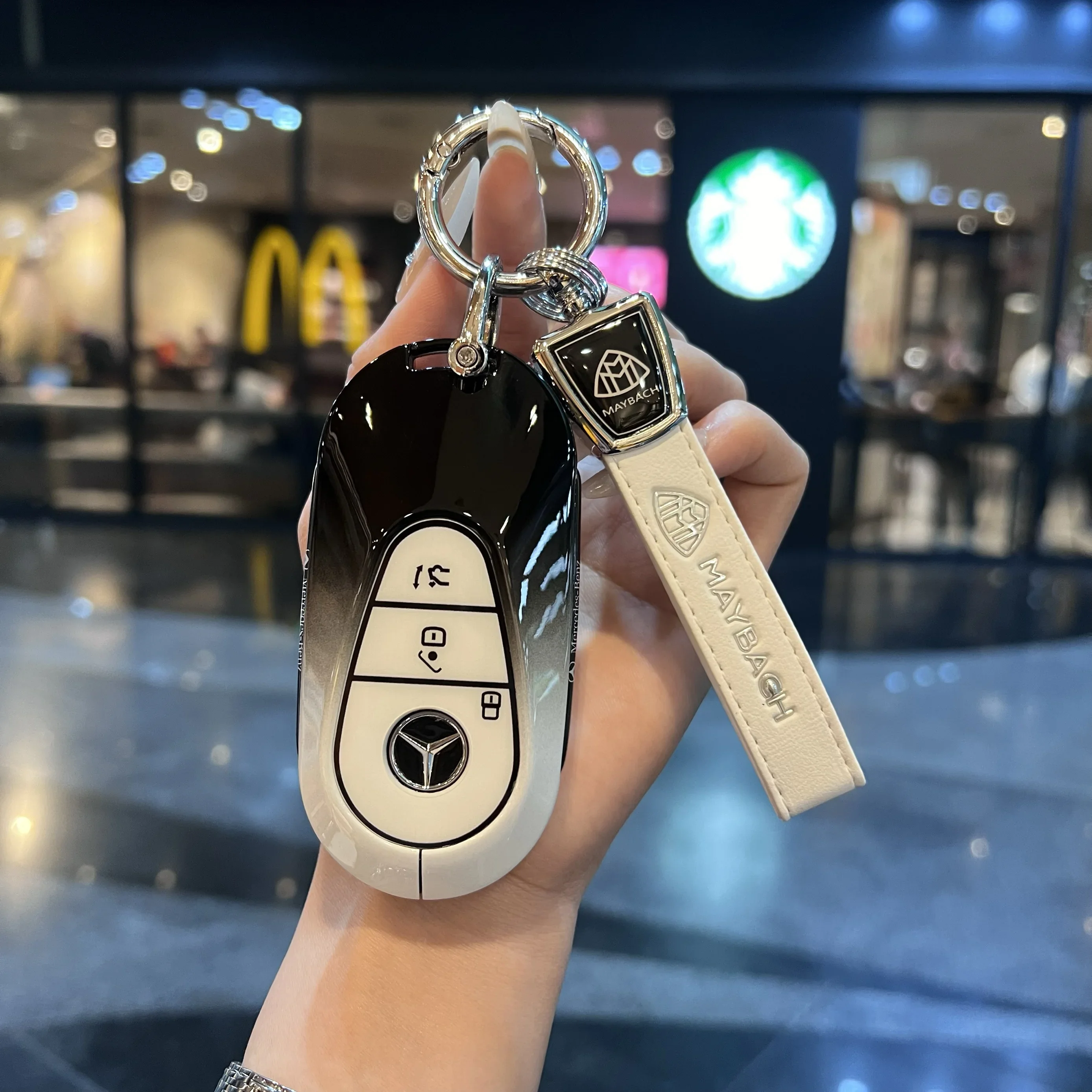 Car Alloy Key Case Key Bag Shell For Mercedes Benz 2022 C S Class W206 W223 S350 C260 C300 S400 S450 S500 Key Shell Protector