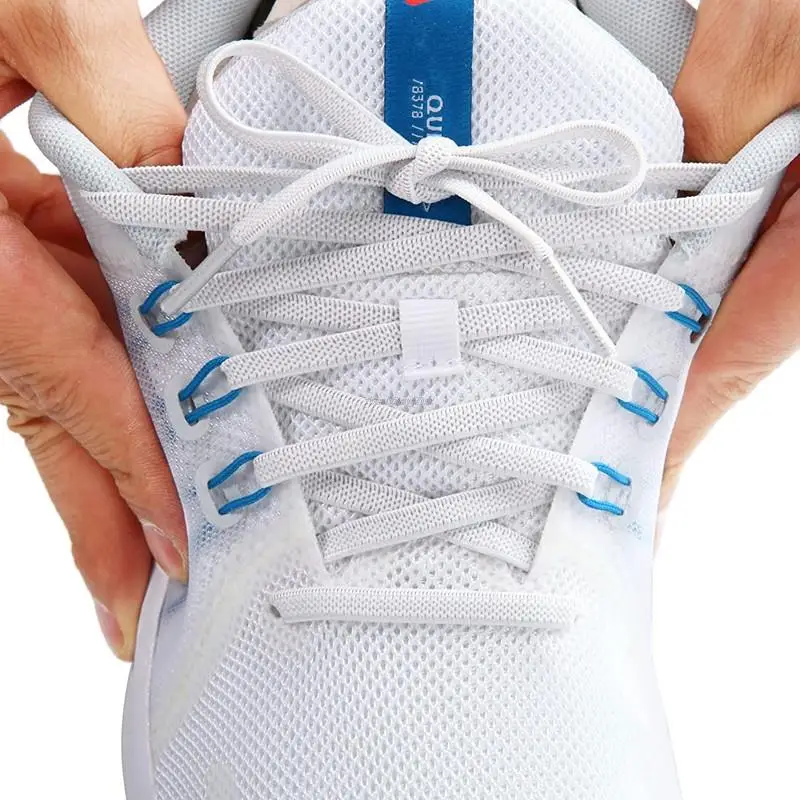 Elastische, flache, klassische Schnürsenkel für Sneaker, 7 mm breit, für Kinder und Erwachsene, Gummibänder für Schuhe, Schuhzubehör, 1 Paar. – Detail 12