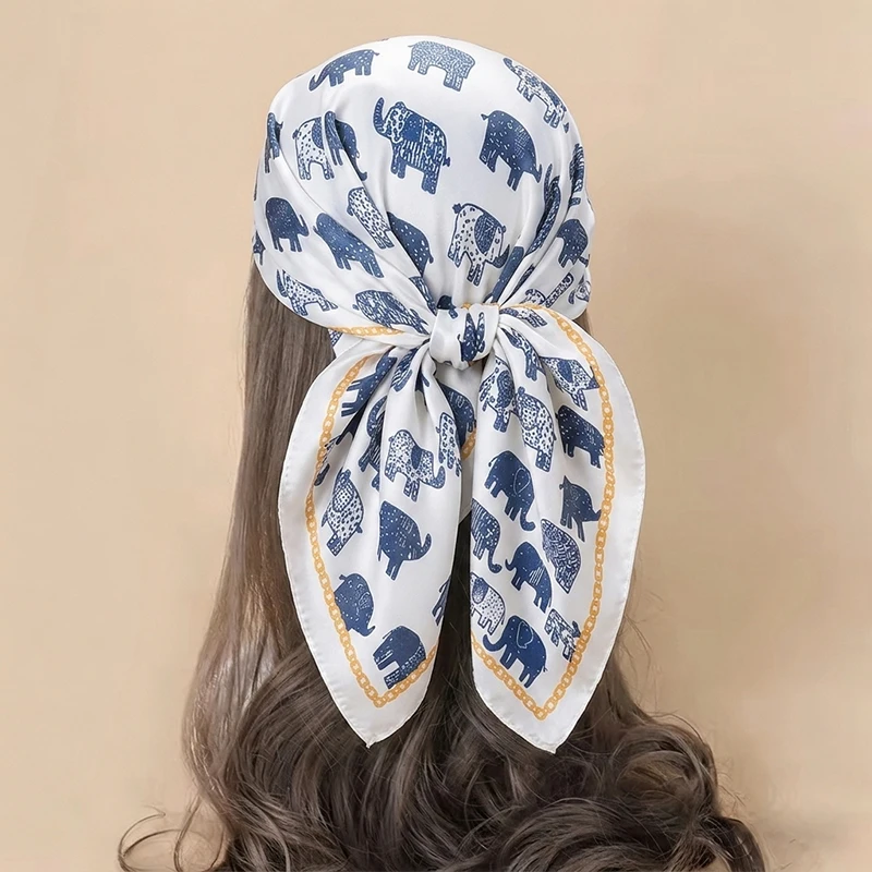 

Fashion Scarf Turban Square Hijab Handkerchief Neckerchief Shawl Headscarf Bandana Headband Windproof Print Wraps Luxury Female