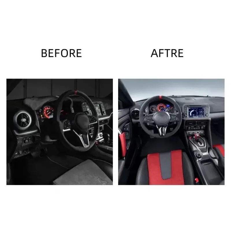 الجانب الأيسر القيادة 39 قطعة Prepreg الكربون 08-19 قديم إلى جديد طقم الكسوة الداخلية لنيسان GTR R35 ألياف الكربون الجافة مجموعات السيارات الداخلية