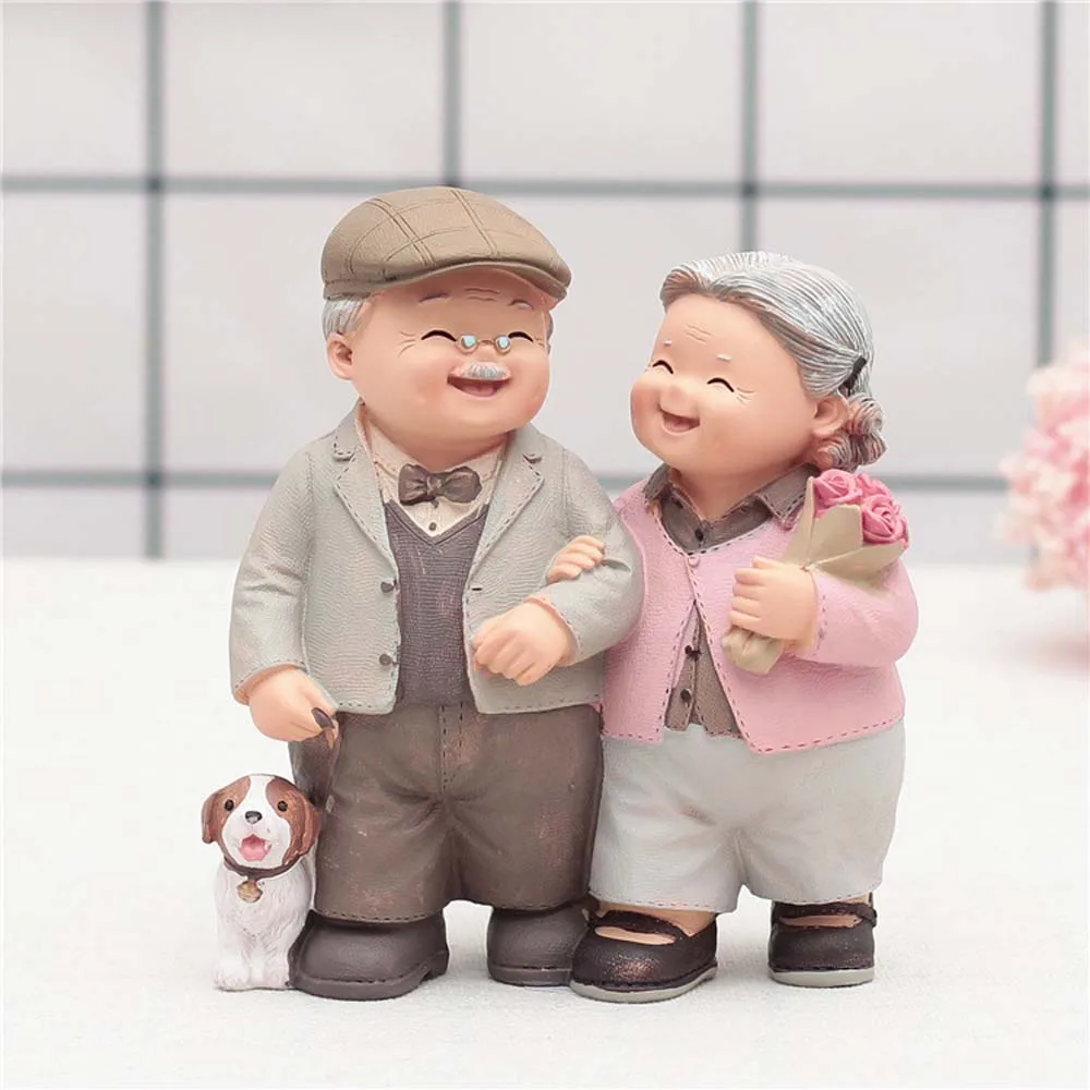 

Creative Gift Sweety Ornaments Golden wedding DIY Grandparents Model Sweety Lovers Couples Figurine Lovers Figurine