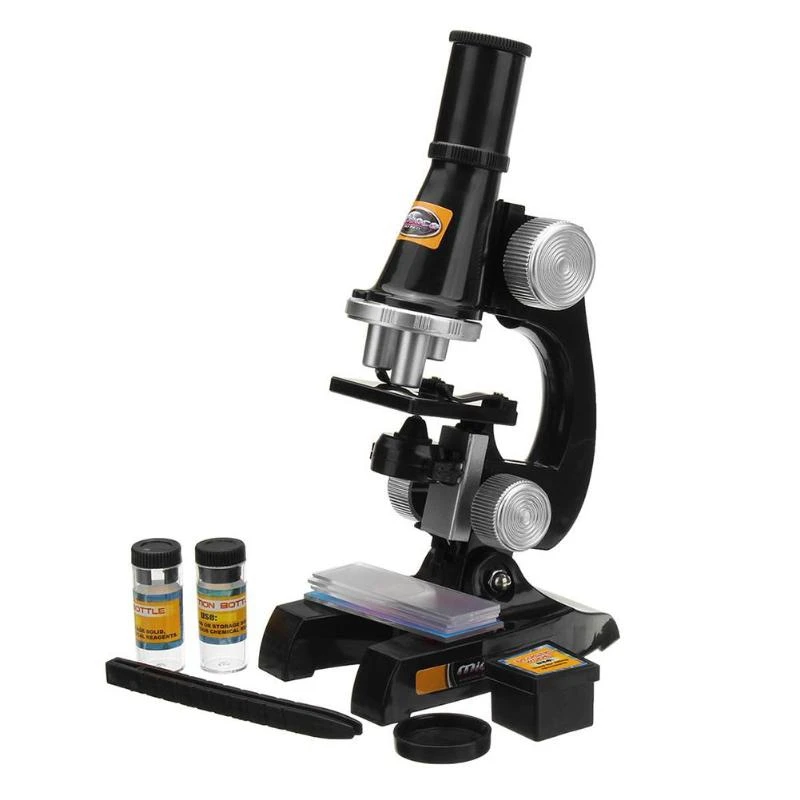 ABSF Microscope Kit Lab Led 100X/200X/450X Homeschool Science Educational Toy Gift Refined Biological Microscope For Kid Child