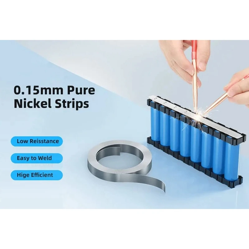 Pure Strips,32Ft 0.15 X 8Mm Thick Strips For High Capacity Battery Packs Making & Battery Spot Welding