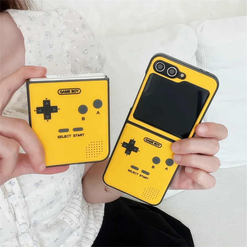 3D Antenna Game Boy Phone Case For Samsung Galaxy Z Flip 6 Luxury Hard Plastic Frame Silicone Cover For Samsung Z Flip6