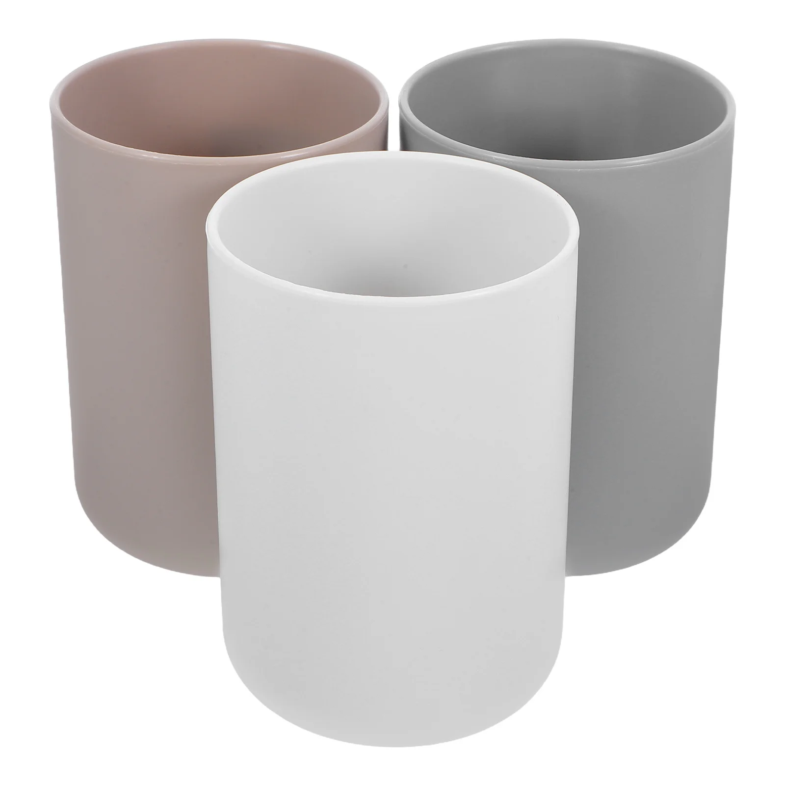 

3pcs Unbreakable Toothbrush Solid Color Lightweight Portable Bathroom Mugs For Travel Multi-Function Mouth Wash Cups Reusable