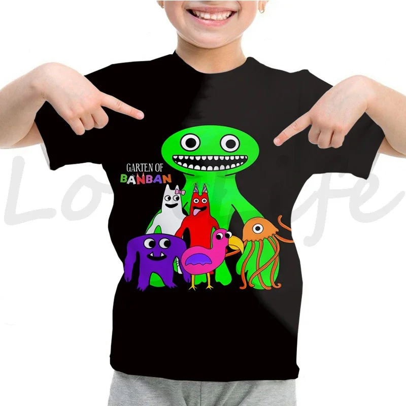 Kids Game Garten Of Banban T Shirt Banban Garden O-Neck Tshirt Cartoon Tops Tees Children Anime T-shirt Summer Clothes Camiseta