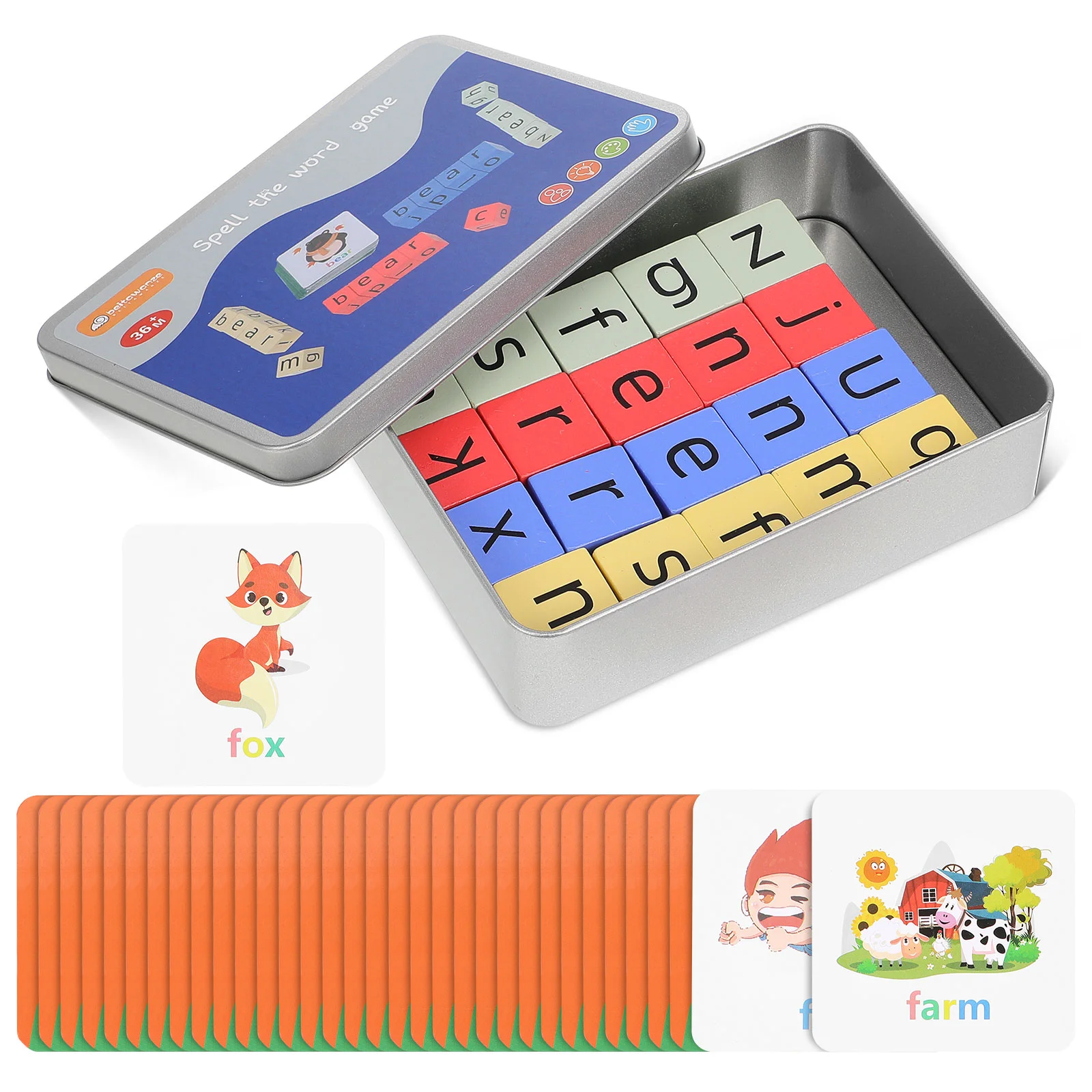 Desktop English Card Spelling Words Child Kids Toys Wooden Letter Matching Game